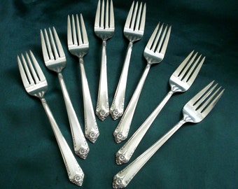 Rogers Bros 1950 "Starlight" Salad or Dessert Fork - One or More - Mid Century Vintage Flatware - IS Silverplate - Dining, Crafts, etc.