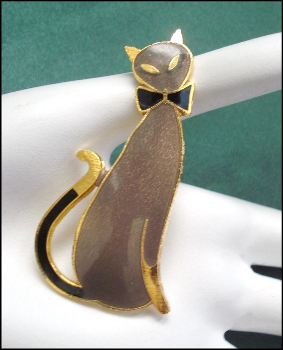 MCM Mid Century Style Siamese Kitty with Black Ti… - image 1