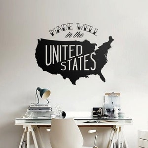 GROßE USA MAP Wand Aufkleber-&#39; gut in der U S A&#39; Wand Aufkleber - Vinyl Wandbild -M003