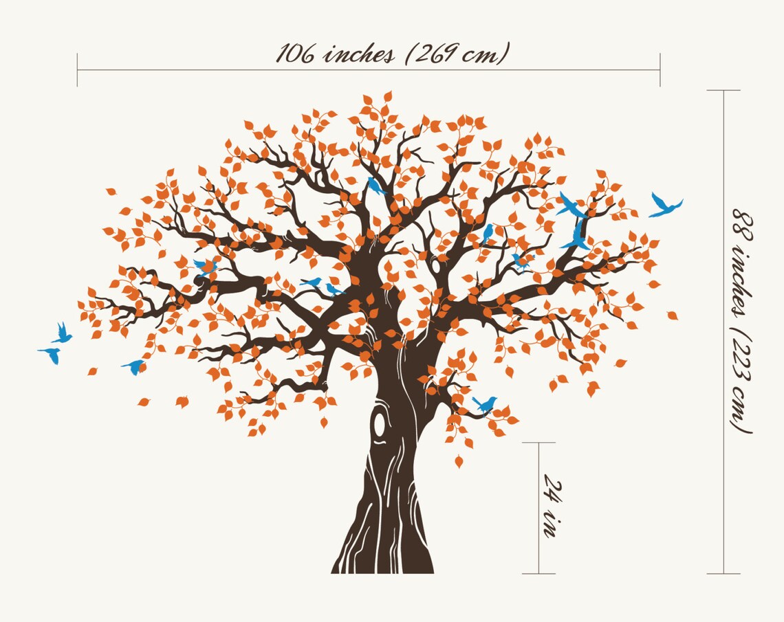 Large Family Tree Wall Decal Nursery Tree Wall Decals Tree Etsy
