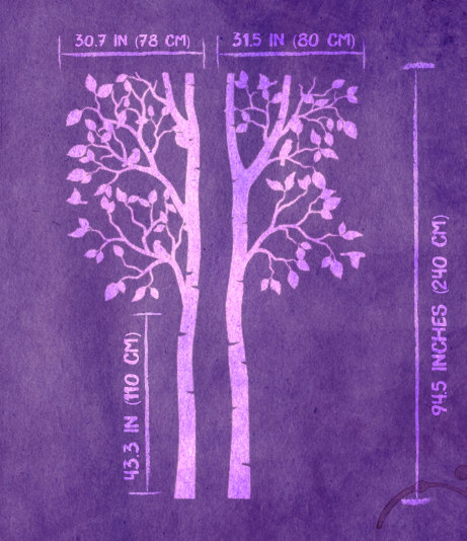 TREE WALL DECAL Birch Tree Nursery Décor Large Tree Etsy