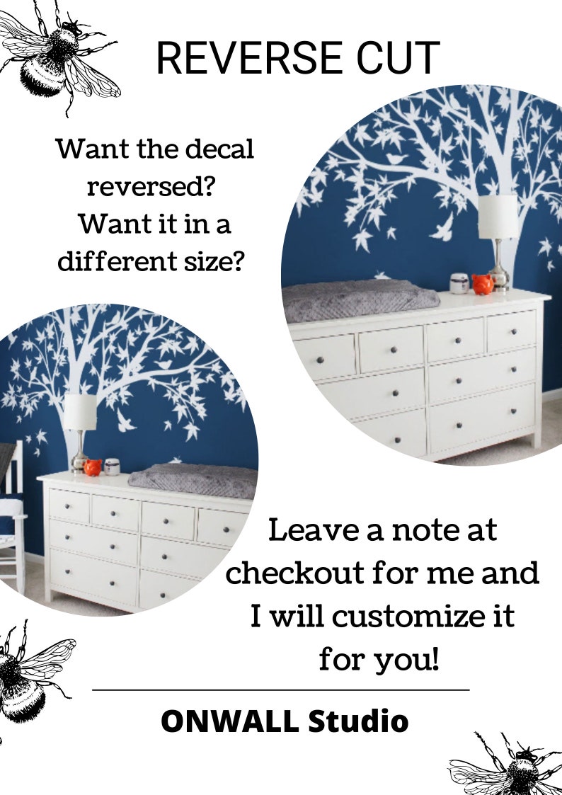TREE WALL DECAL Custom Large Wall Sticker Mural With Etsy