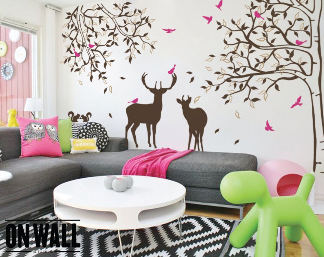 Corner Tree And Deer DecalTree Nursery Wall Art atelieryuwa.ciao.jp
