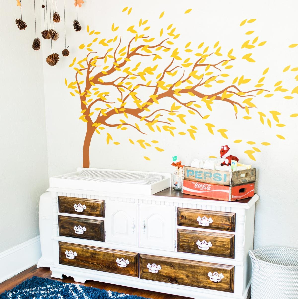 WHITE Tree Wall Decal Nursery Wall Decoration Tree Wall Etsy