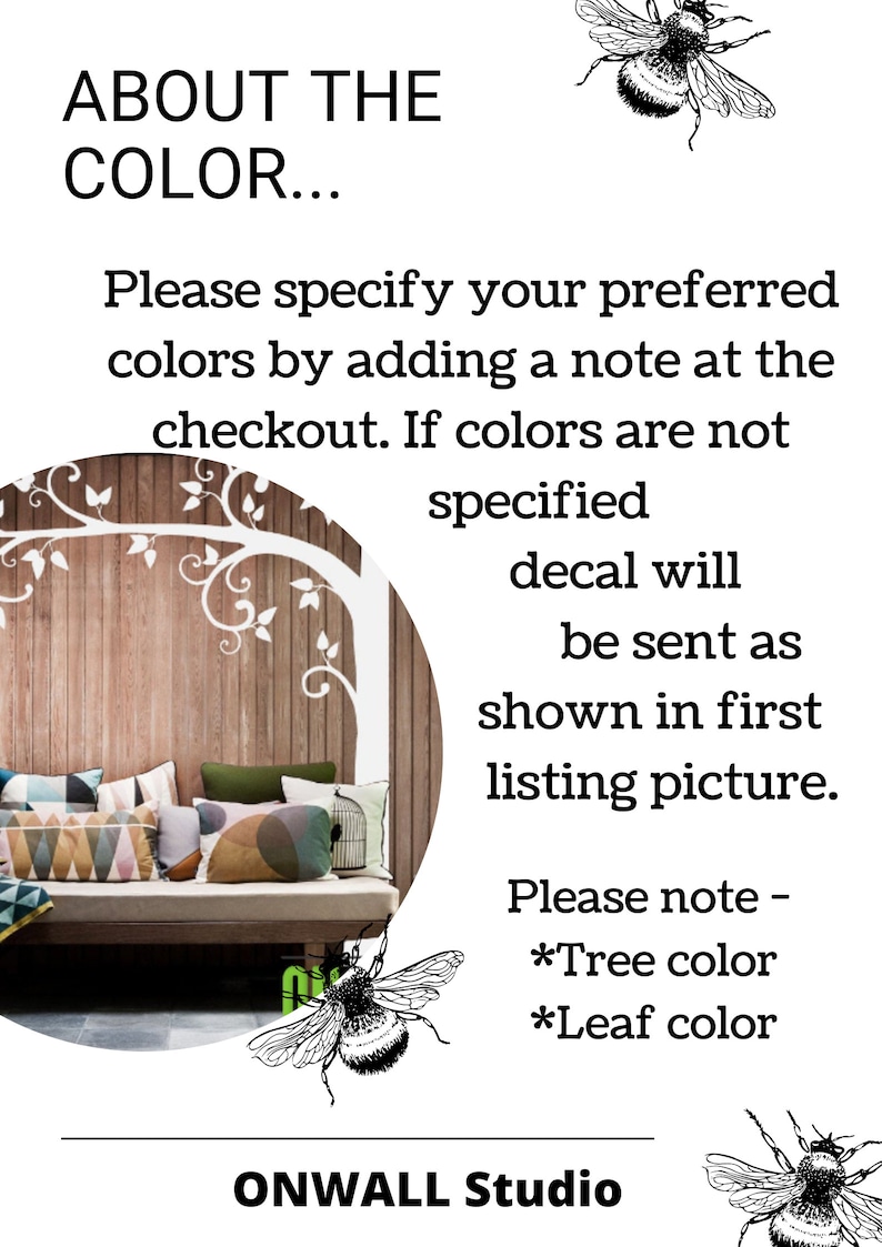 TREE WALL DECAL Corner Tree sticker Photo hanging tree K014 image 4