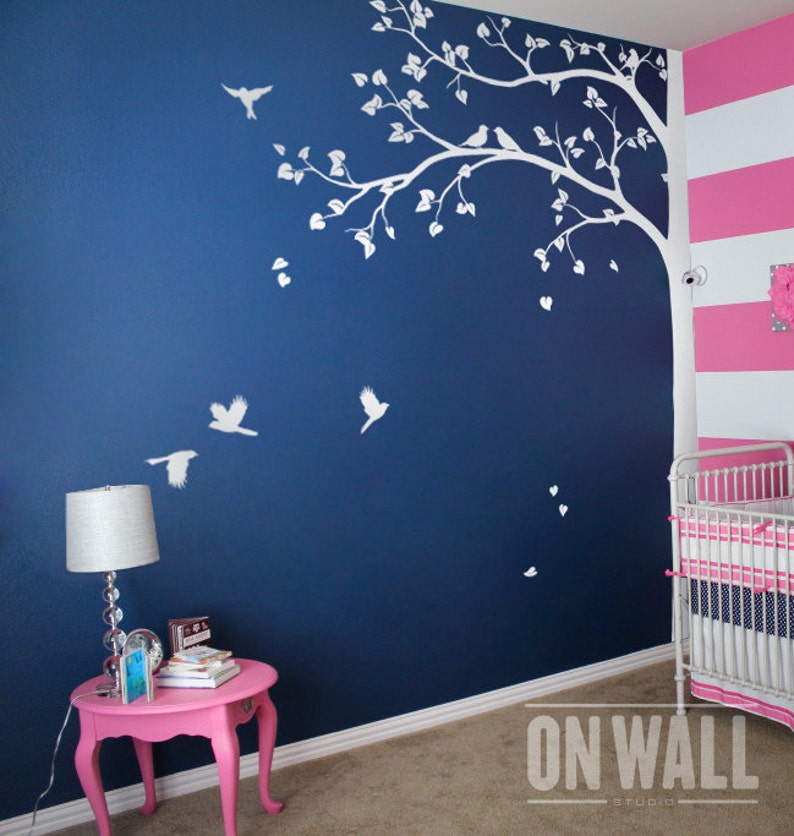 TREE WALL DECAL - Bird Wall Decal- Nursery Wall Sticker - K003 - Etsy