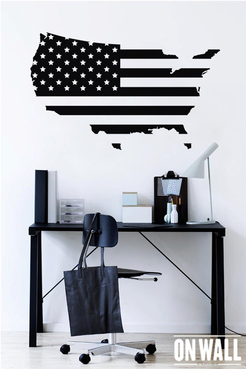 United States wall sticker Large Vinyl wall USA map decal M004 Home