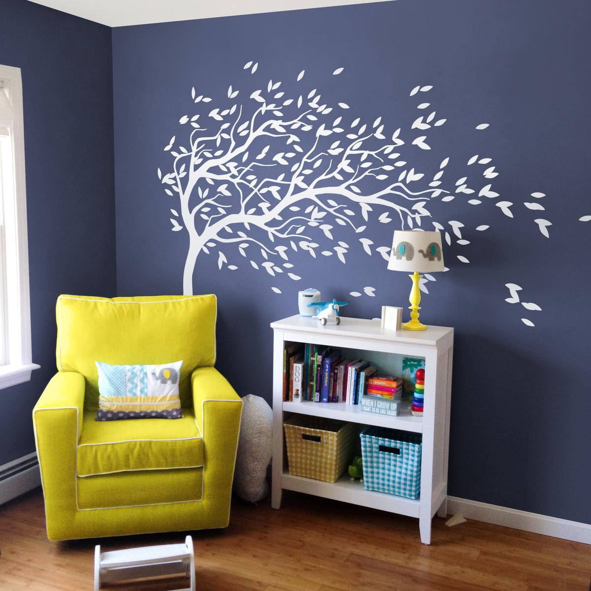 WHITE Tree Wall Decal Nursery Wall Decoration Tree Wall Etsy
