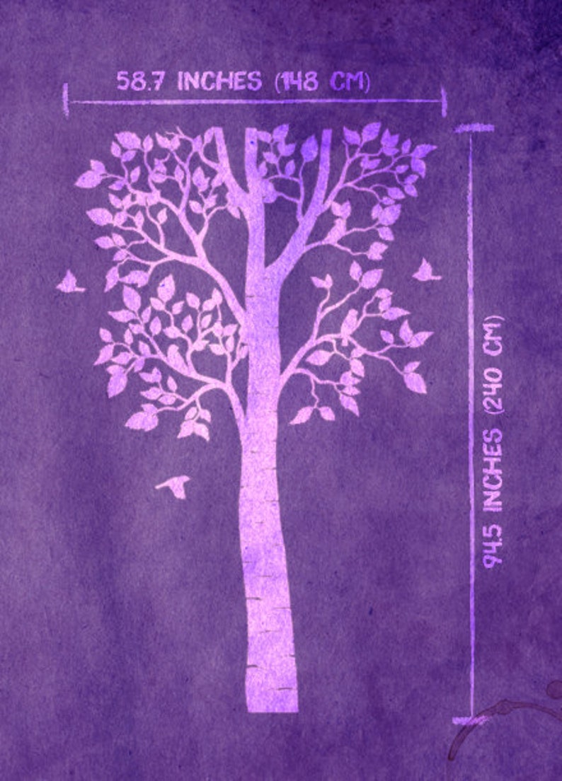 TREE WALL DECAL Large Birch Tree Wall Graphics Vinyl Wall Etsy