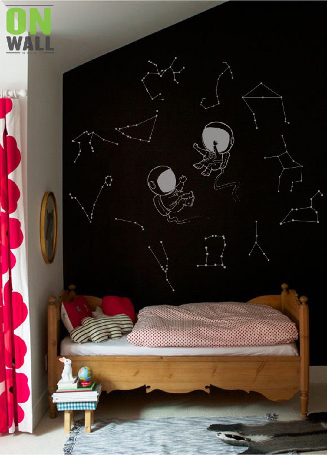 SPACE WALL DECAL - Astronaut Wall Sticker - Large Vinyl Constellation ...
