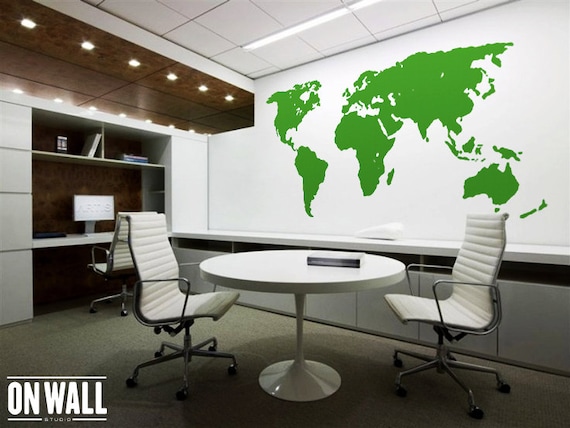 Large Vinyl wall World map decal Removable World map mural wall sticker WM001