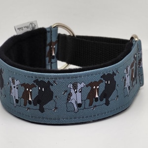 Comfortable, soft, cosy,  martingale dog collar. Whippet collar, greyhound collar, sighthound collar, cartoon, bees