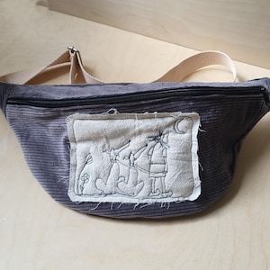 Heuptasje Whippet – Handgemaakte Greyhound-heuptas – Uniek windhond-borduurwerk – Heuptasje Galgo Lurcher Cartoon Dog – Uniek cadeau