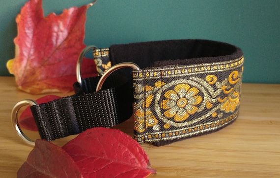 Kuscheliges Zugstopphalsband mit Zugstopp. Breite - 5,5 cm. Halsband fr  Whippet, Windhund, Windhund, gefttert. Orange, gold, liniert - Etsy Schweiz