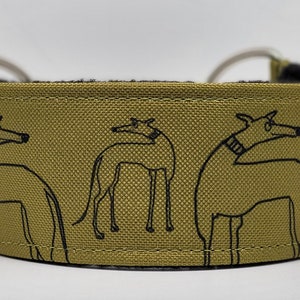 Comfortable, soft, cosy,  martingale dog collar. Whippet collar, greyhound collar, sighthound collar, cartoon