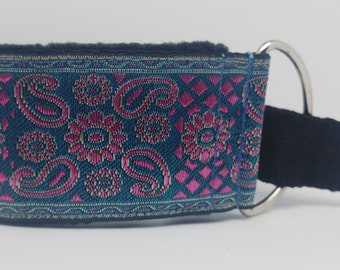 Comfortable, soft&cosy martingale dog collar. Very wide - 5.5cm/2,2''. Whippet collar, greyhound collar, sighthound collar.