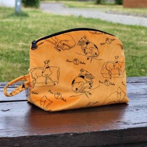 Cosmetic bag, washbag, whippet cartoon, whippetlover gift, soft bag, dog cartoon, greyhound, sighound lover, funny dogs, doglovers gift