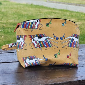 Bolsa de cosméticos, neceser, dibujo animado de whippet, regalo para amantes de whippets, bolso suave, dibujo animado de perros, galgo, amante de los sighounds, perros graciosos, regalo para amantes de los perros