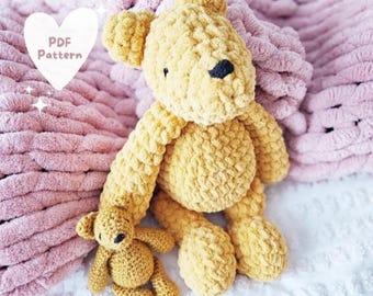 Classic Vintage Style Winnie the Pooh Bear Amigurumi Crochet Pattern, English PDF