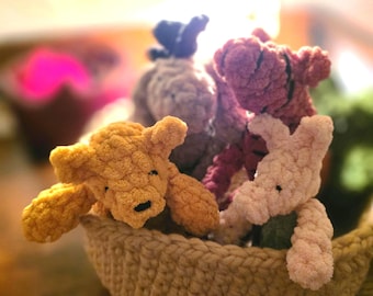MINI Classic Vintage Style Winnie the Pooh, Piglet, Eeyore, Tigger, and Forest Tree Basket Amigurumi Crochet Pattern Bundle, English PDF
