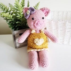 Peggy the Pig Doll Amigurumi Crochet Pattern, English PDF