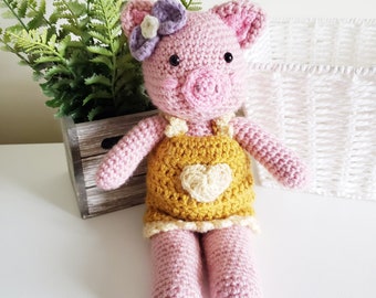 Peggy het varken-pop amigurumi pdf-haakpatroon