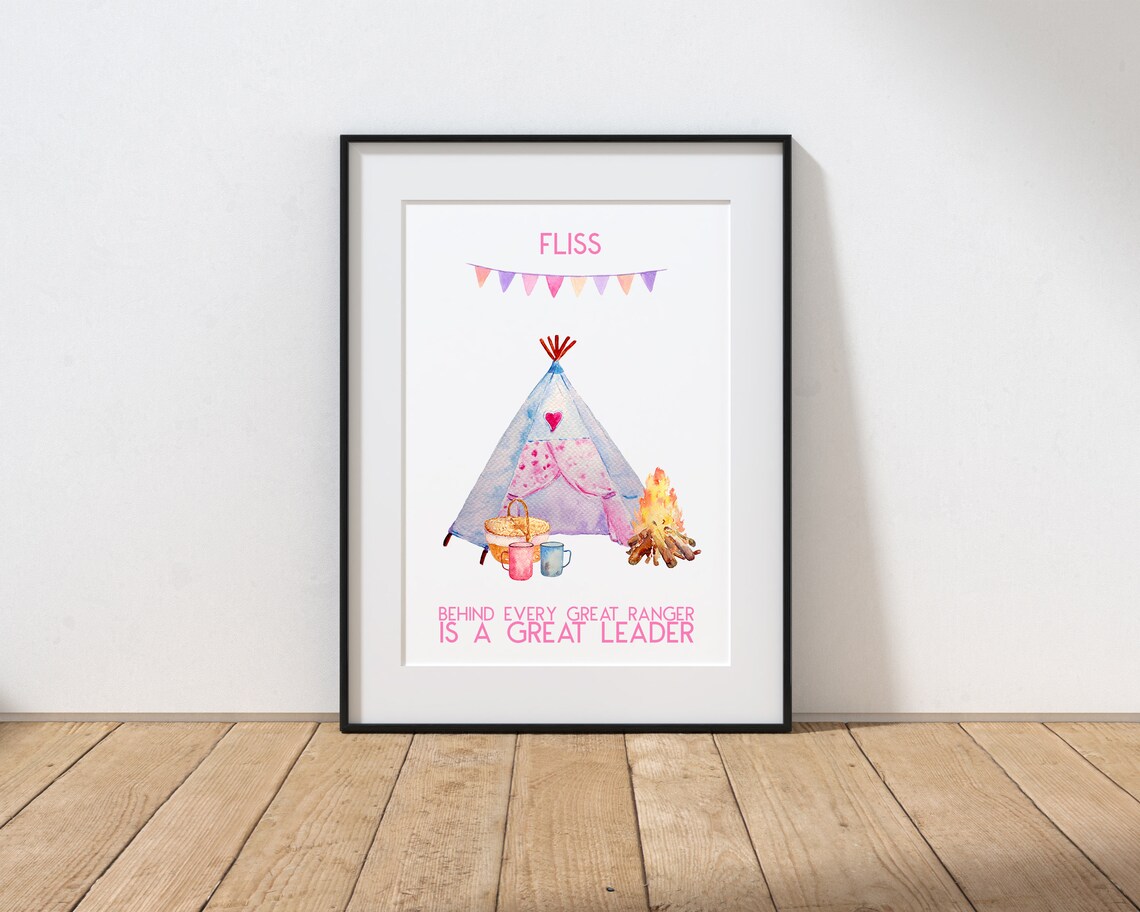 Personalised Brownie Rainbow Guide Leader Campfire Print Etsy