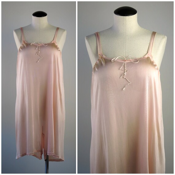 Medium 1930s Teddy Pink Deadstock Step-in Vintage Slip Lingerie Boudoir