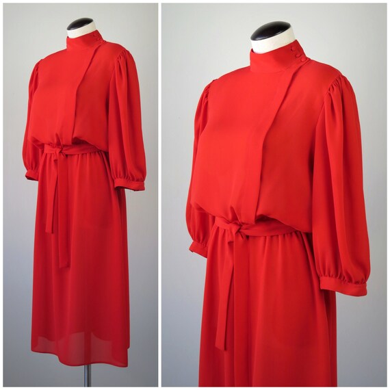 Vintage 1970s Cossack Secretary Dress & Belt - SI… - image 2