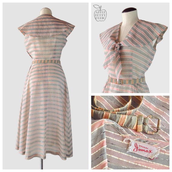 Vintage 1940s Boardwalk Breeze Sheer Silk Dress &… - image 3