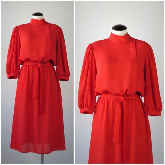 Vintage 1970s Cossack Secretary Dress & Belt - SI… - image 3