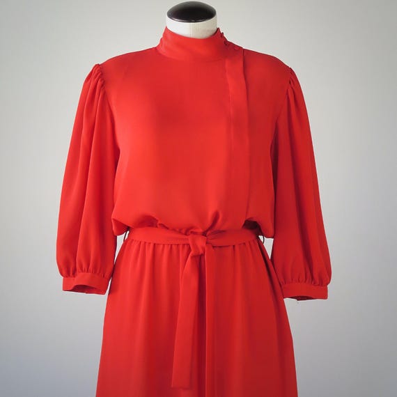 Vintage 1970s Cossack Secretary Dress & Belt - SI… - image 1