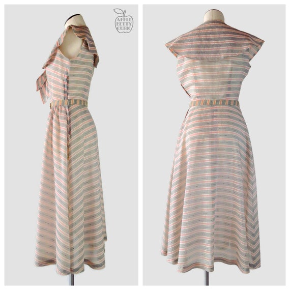 Vintage 1940s Boardwalk Breeze Sheer Silk Dress &… - image 4