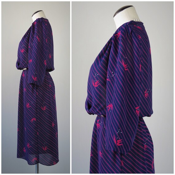 Vintage 1980s Surplice Secretary Dress - SIZE M t… - image 4