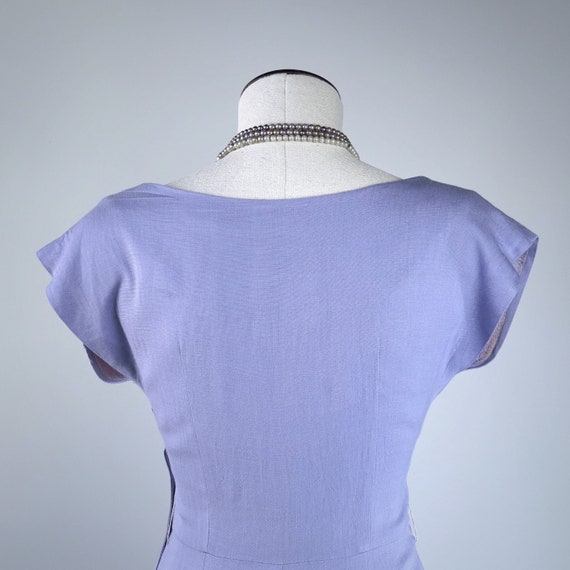 Vintage 1950s Lilac Beaded Sheath Dress - SIZE XS… - image 3