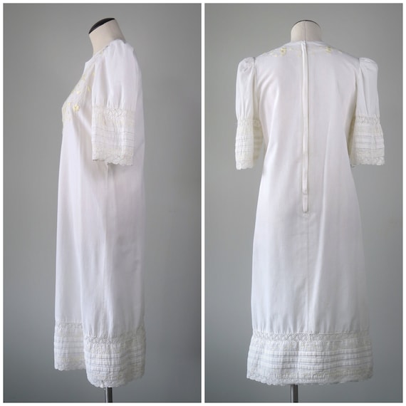 Vintage 1970s Does Edwardian Folk Cotton Dress - … - image 4