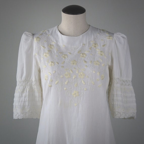 Vintage 1970s Does Edwardian Folk Cotton Dress - … - image 3