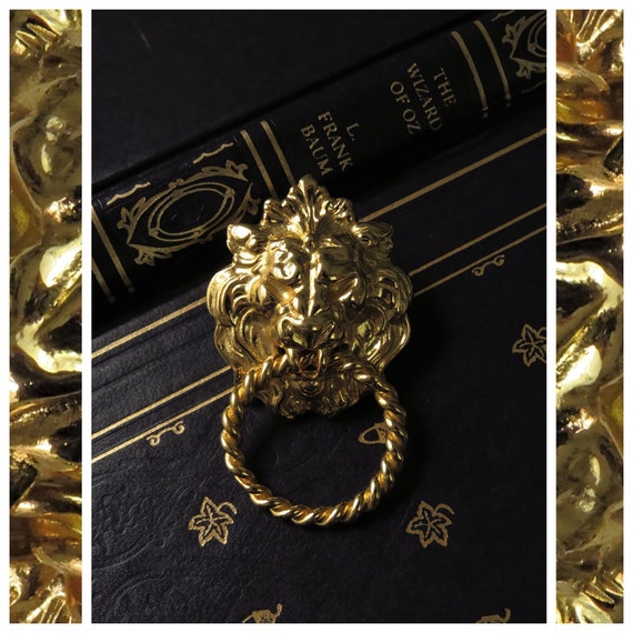 Vintage 1980s Luxe Leo ANNE KLEIN Lionhead Doorkn… - image 1