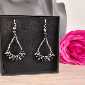 superduo earrings, RVS studs, superduo, miyuki rocaille, kralen, beading