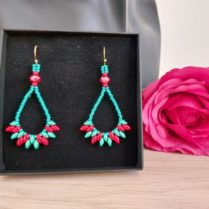 superduo earrings, RVS studs, superduo, miyuki rocaille, kralen, beading