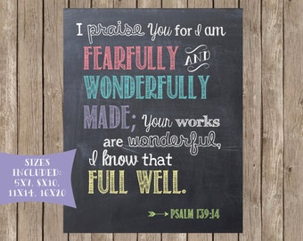 Scripture Printable: Fearfully and Wonderfully Made