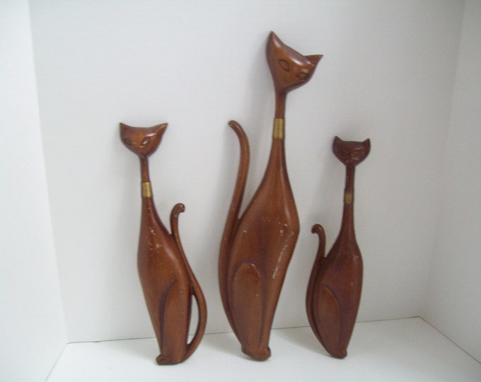 Vintage Sexton Cats Trio Mid Century Modern Wall Hangings / Wall Plaques Etsy
