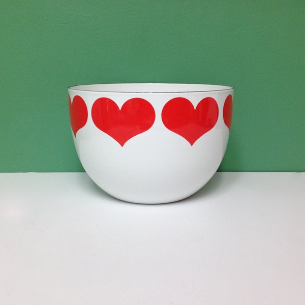 Vintage Arabia Finland Finel Enamel Heart Bowl