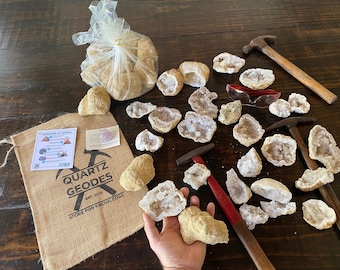 Large 3" Moroccan Break your own Geodes Gift Bag - 10 Pack - Whole Unopened