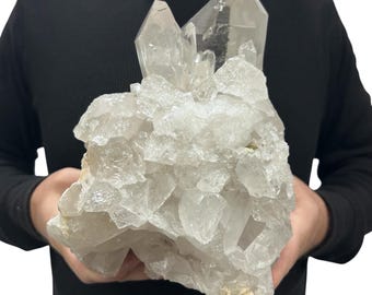 Large Natural Quartz Cluster - Beautiful Clear Point Crystals 8” 13.70 Lbs