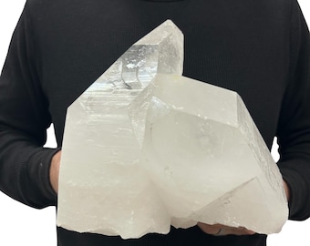 Large Natural Quartz Cluster - Beautiful Clear Point Crystals 7.5” 13.60 Lbs