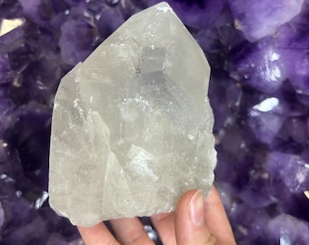 Large Natural Quartz Cluster - Beautiful Clear Point Crystals 4.5” 1.45 Lbs