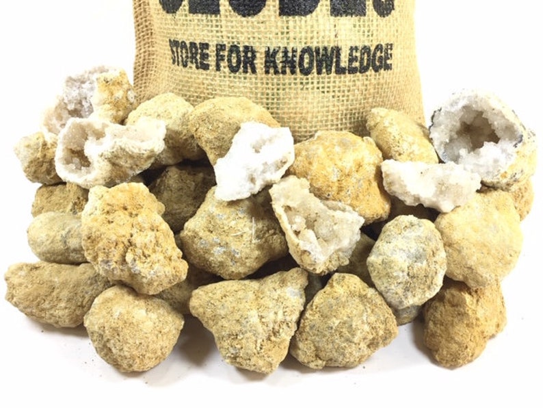 40 Break Your Own Geodes Whole Moroccan Geodes 1.5 Bulk Gift Pack Quartz Crystals image 2