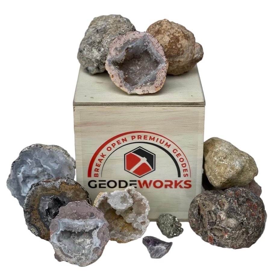20 Break Crack Open Whole Moroccan Geodes - 2 Crystals with Gift Bag