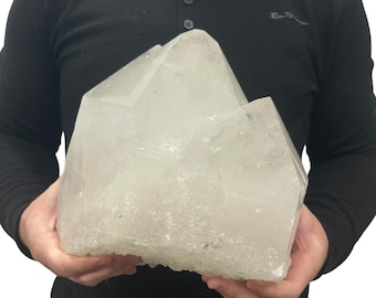Huge Natural Quartz Cluster - Beautiful Clear Point Crystals 11” 25.55 Lbs